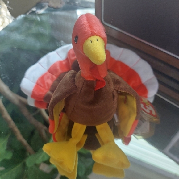 Beanie Baby Gobbles Turkey 1997 Edition Clean Missing Paper TY Tag P.E. Pellets - Picture 2 of 8